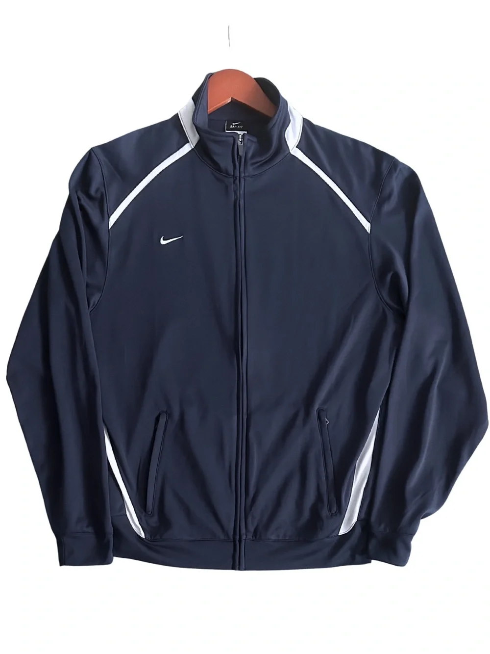 Nike Dri-FIT Men’s Track Jacket 2011 Navy Blue Full Zip NWOT Size M 325296-420